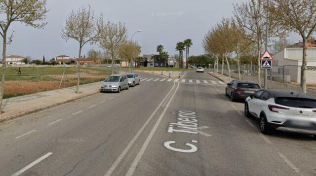 Imagen de la calle tiberio, zona de origen del incendio