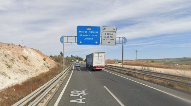 A-92, a su paso por Osuna (lugar del fallecimiento)