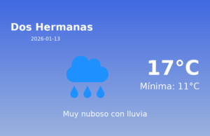 Previsión de la AEMET en Dos Hermanas hoy 13 de Enero de 2026