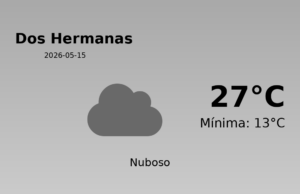 Previsión de la AEMET en Dos Hermanas hoy 15 de Mayo de 2026