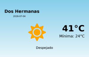 AEMET: El tiempo para Dos Hermanas – 4 de Julio de 2026