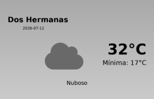 AEMET: El tiempo para Dos Hermanas – 12 de Julio de 2026