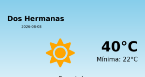 AEMET: El tiempo para Dos Hermanas – 8 de Agosto de 2026