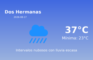 Previsión de la AEMET en Dos Hermanas hoy 17 de Agosto de 2026