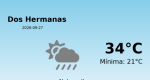 El tiempo hoy 27 de Septiembre de 2026 en Dos Hermanas según AEMET